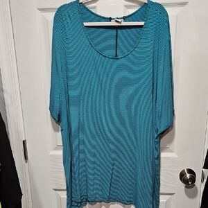 Catherines Blue Striped Tunic Top